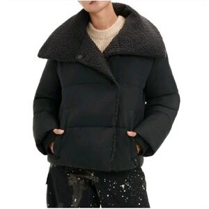 UGG Women's M Patricia Sherpa Lined Puffer Jacket Coat Black Size‎ M Cozy